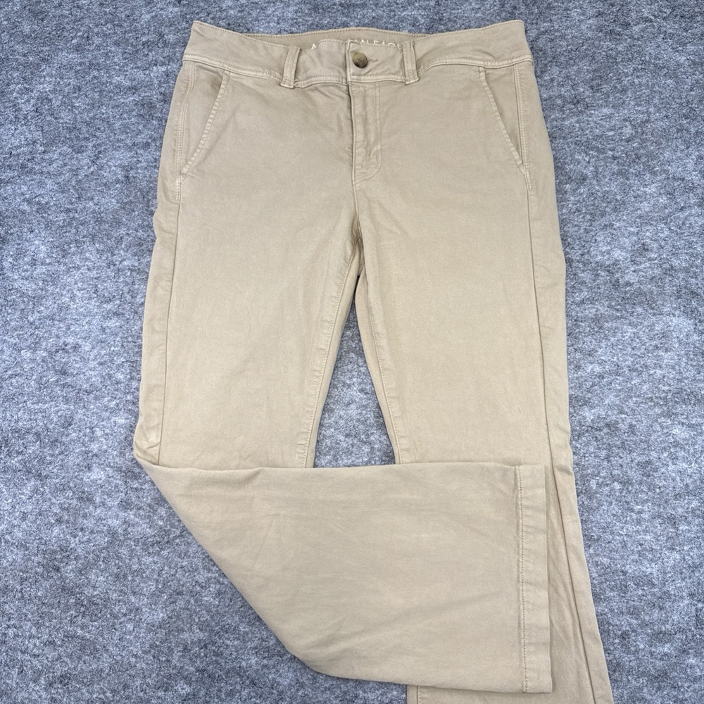 American Eagle Kickboot chino pants women's 10XS short khaki festival preppy